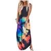 Rainbow Graphics Summer Dress Womens Sleeveless Pocket Maxi Dress Summer