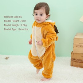 COOKY.D Baby Girls Boys Hooded Romper Long Sleeve Winter Cosplay Costume Jumpsuit for 12-18 Months, Hedgehog