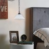 SHENGQINGTOP Traditional Plug in Pendant Light Fixture Alabaster Glass Shade,