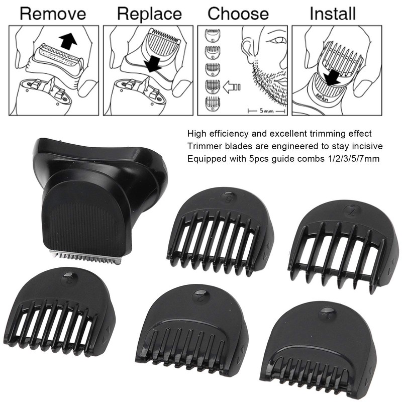 Compatible Beard Trimmer Head with Electric Razor + 5-Piece Guide