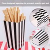 TOYANDONA 24pcs Striped Popcorn Boxes, Black and White Small Paper