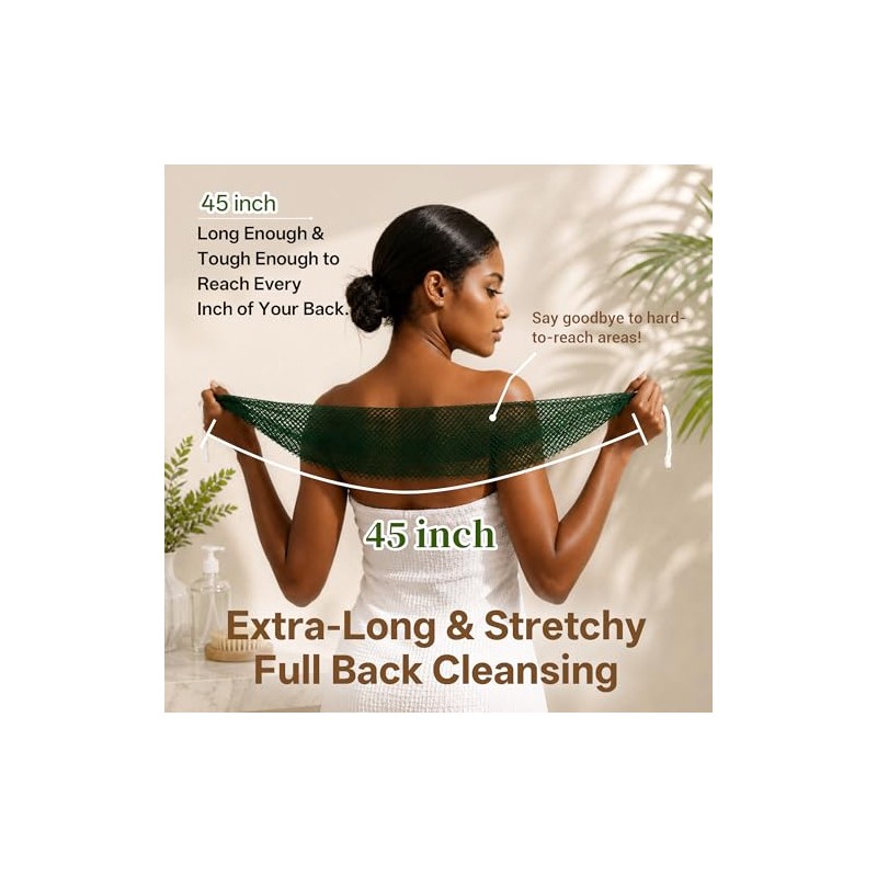 Esponja de red africana para la ducha, 2 esponjas exfoliantes