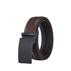 Glamicci Men's Leather Ratchet Belt-Adjustable Auto Buckle | for Casual, Jeans, Business,Suits, Work-width 3.5cm 1 3/8 inch (Brown238, L:Up to 40”Waist Adjustable(125cm))
