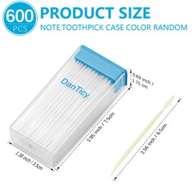 DanTicy Brushpicks Interdental Toothpicks,Soft Bristle Dental Floss Picks Toothpicks,Helps Removes Plaque and Debris Between Your Teeth 600PCS (Pack of 5) Coconut