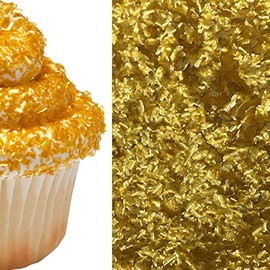 Edible Sprinkle Glitter Shimmer Sparkle Flakes for Cakes and Cupcakes 1/4 oz (Gold)