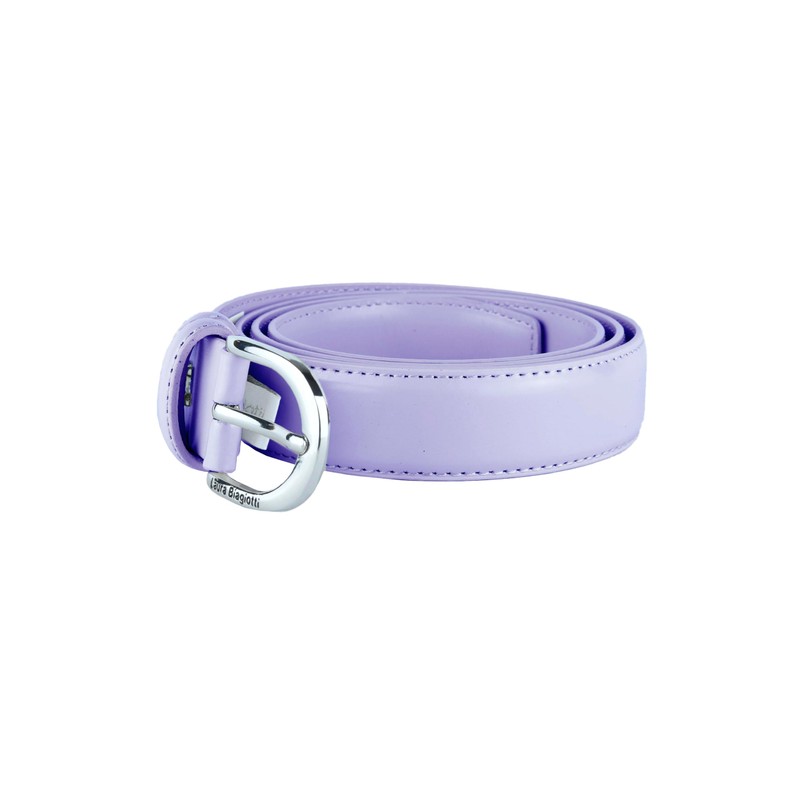 Biagiotti Women's Genuine Leather Thin Belt with Box, Violet 3