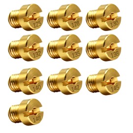 Carburettor Nozzles, 10 Pieces M6 Carburettor Nozzle Main Nozzle Set for 12 mm - 17.5 mm Dellorto Carburettor for Scooter Motorcycle Switch Moped 125, 128, 130, 132, 135, 138, 140, 142, 142, 142, 145, 148