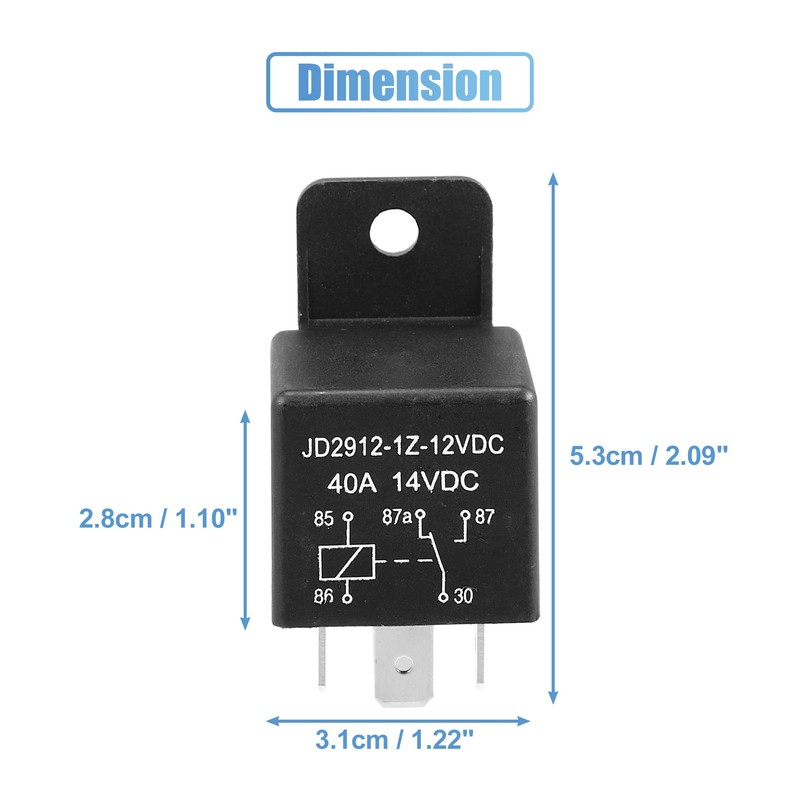 A ABSOPRO Car Relay 5 Pins 12V 40Amp SPST Model