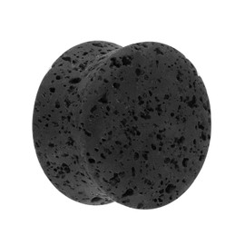 Treuheld® Lava Stone Ear Plug, 9 Sizes, Black, Stainless Steel