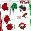 Yuxung 7 Pieces Mexican Independence Day Rose Flower Hair Clip