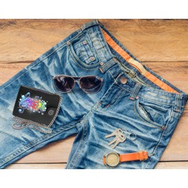 Music Notes Bubbles Floating Music KLASSEK Mens Wallet with Chain Real Leather RFID Blocking with Coin Pocket and Metal Gift Box