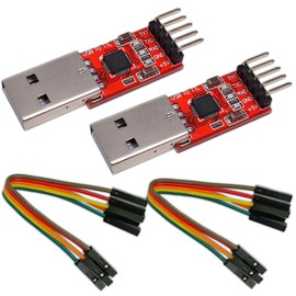 UMTMedia 2pcs USB to TTL CP2102 UART Module 5Pin Serial Converter 3.3V 5V With Dupont Jumper Cables Compatible With Arduino and Rasperry Pi