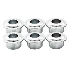 Musiclily Pro 6mm to 10mm Vintage to Modern Sized Guitar Tuner Conversion Bushings Tuning Pegs Adapter Ferrules, Chrome (Set of 6)