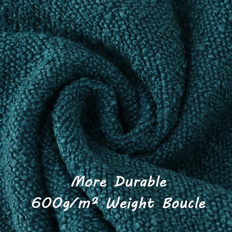 FUTEI Pack of 2 Teal Green Boucle Accent Decorative Throw