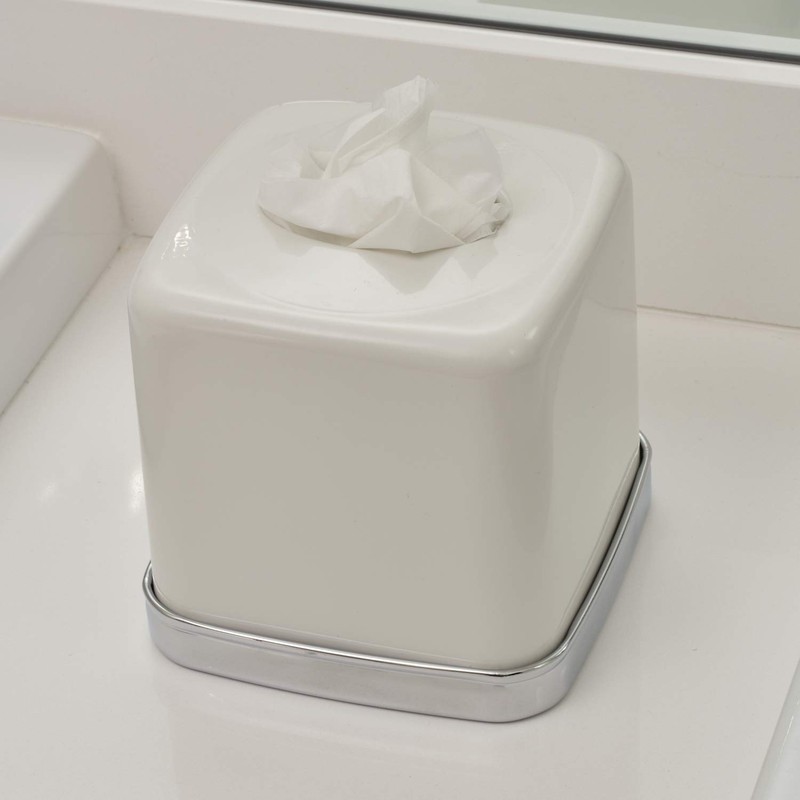 iDesign York Facial Tissue Box Cover, Vintage Holder for Bathroom