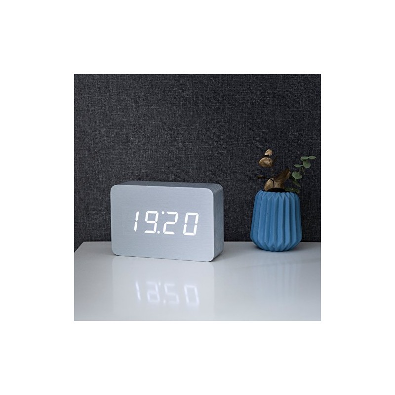 Gingko Brick LED Click Clock Alarm Clock with Sound Activation