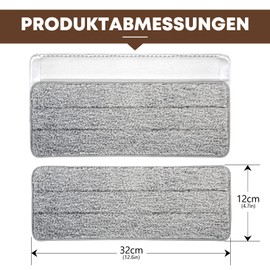 MASTERTOP Pack of 3 Microfibre Replacement Mop Pads, Reusable Pads for All Types of Floors, Suitable for Various Mastertop Mop Models