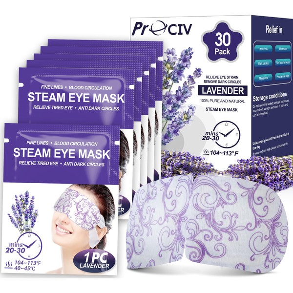 30 Packs Lavender Steam Eye Mask - Heated Eye Mask