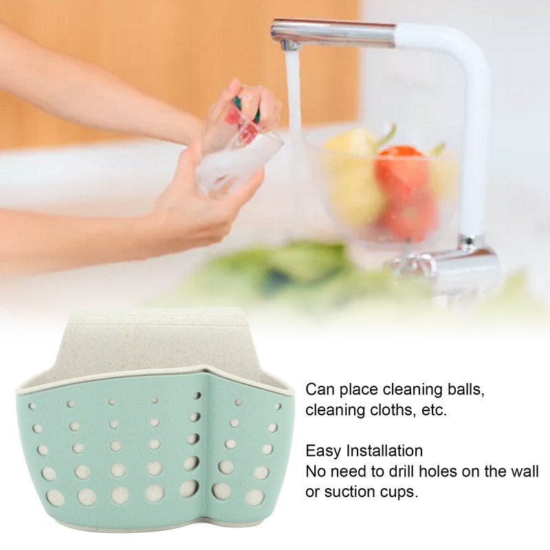 4Pcs Sink Sponge Holder PP 2 Layer Adjustable Strap Soap