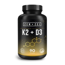 ZENZEI | K2 + D3 | 90 Cápsulas Veganas — Suplemento Inteligente para Mantener Sano y Fuerte Corazón y Huesos — Formulado con: Vitamina K2 y Vitamina D3 | Calidad Premium