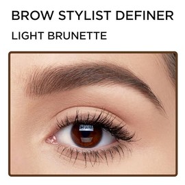 Lápiz de cejas L'Oréal Paris para maquillaje, resistente al agua, lápiz mecánico ultrafino, dibuja pequeños pelos de cejas y rellena en áreas y espacios reducidos, Castaño claro, 1 pieza
