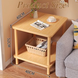 TOMVAES 2-Tier Side Table with Durable Material, Wood Bracket Coffee Table,Small Accent Table,Sofa End Table for Living Room Bedroom Balcony Patio Nightstand (Walnut)