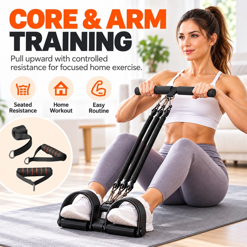 Pedal Resistance Band for Home Workouts – 75 lb Black