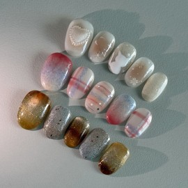 3 types of knit nails, magnetic nails, vintage nails - vintage knit / 니트네일 3종 자석네일 빈티지네일 - 빈티지니트