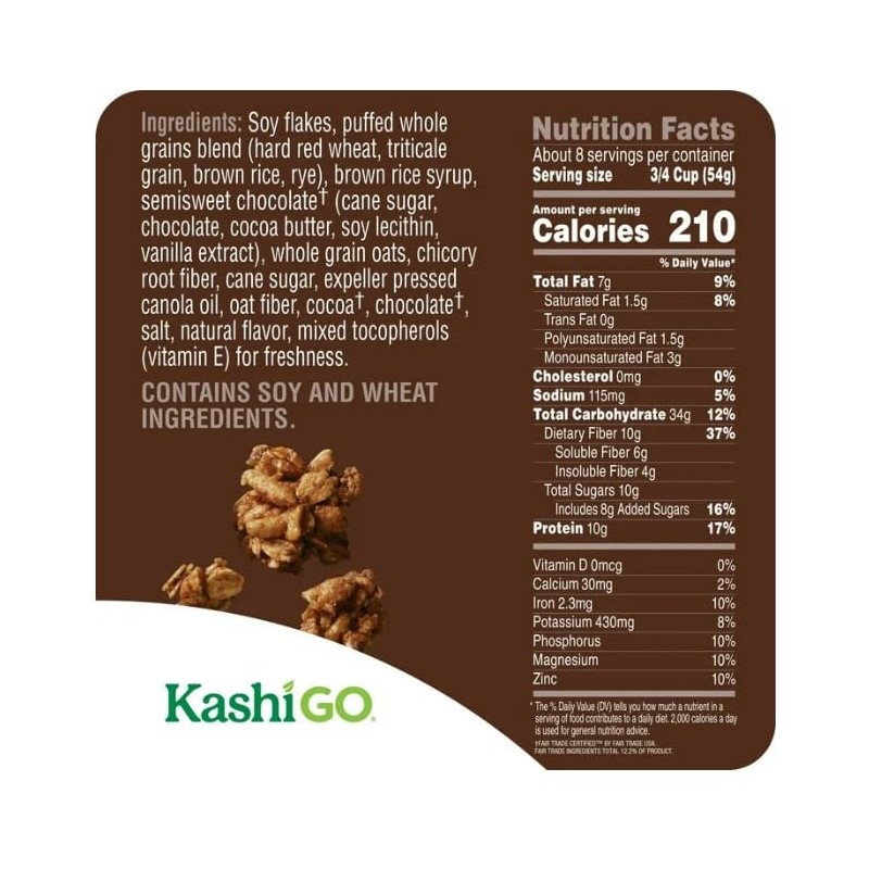 Cold Breakfast Cereal byKashi- Vegan Protein - Chocolate Crunch -