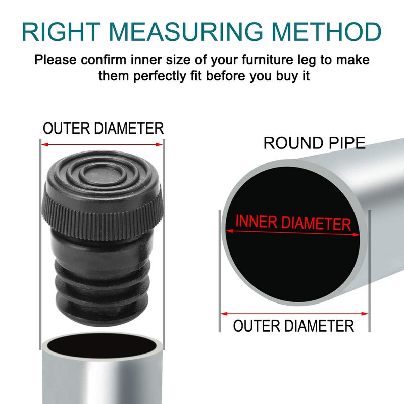 uxcell Leveling Feet 1" 25mm OD Round Insert Furniture Adjustable