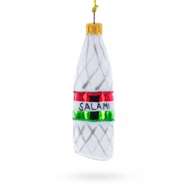 BESTPYSANKY Hard Salami Mini Glass Christmas Ornament