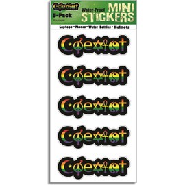 Gear Tatz - Coexist (Rainbow) - Contoured Bumper Sticker - Sets of Smaller Versions - Professionally Made in The USA - Vinyl Decal (1, 1"X3"(Set of 5))