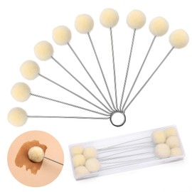BUTUZE Wool Daubers Wool Daubers Ball Brush Leather Dye Tool with Metal Handle Wool Daubers for Leather Dyes for DIY Crafts Projects (10 Pcs)