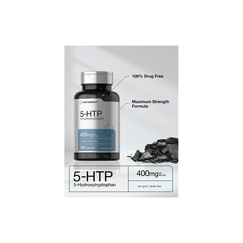 Horbäach 5-HTP 400 mg, 5-HTP Extra Strength, Sin OMG, sin