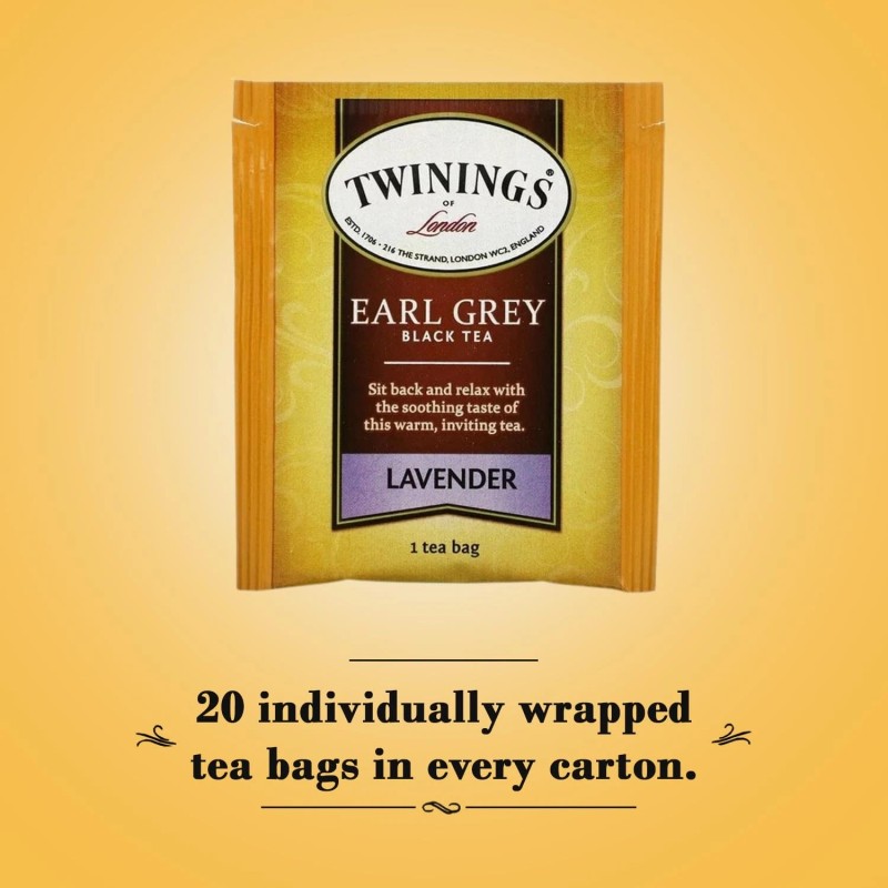 Twinings Earl Grey Lavender Tea 20 Count Aromatic Black Tea