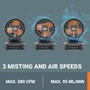 WORX 20V Cordless Misting Fan w/ 3 Speed & 3