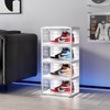 BROVIEW Shoe Boxes with Led Lights, Large Stackable Sneaker Storage