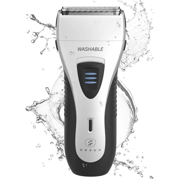 Electric Razor for Men - YASUN Men's Foil Shaver, Wet/Dry IPX7 Waterproof Electric Shavers for Men with Pop-up Beard Trimmer, Cordless Rechargeable Mens Razor - YS5800 Silver & Black