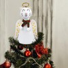 Christmas Tree Topper Decoration Cat Angel with LED Light-Up Wings