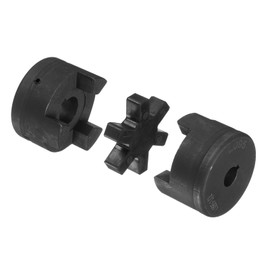 sourcing map 1/2" to 3/4" L095 Flexible 3-Piece L-Jaw Coupling Coupler Set & Buna-N NBR Rubber Spider for Log Splitter Hybrid Equipment