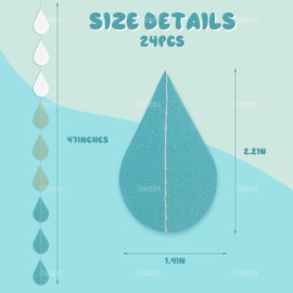 AUEAR, Raindrop Garland Blue Paper Hanging Raindrop for Decor (24 Pack)