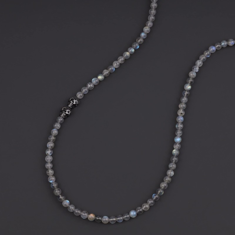 GAVU Skull Charm Crystal Necklace, 50 cm, Stone, Labradorite