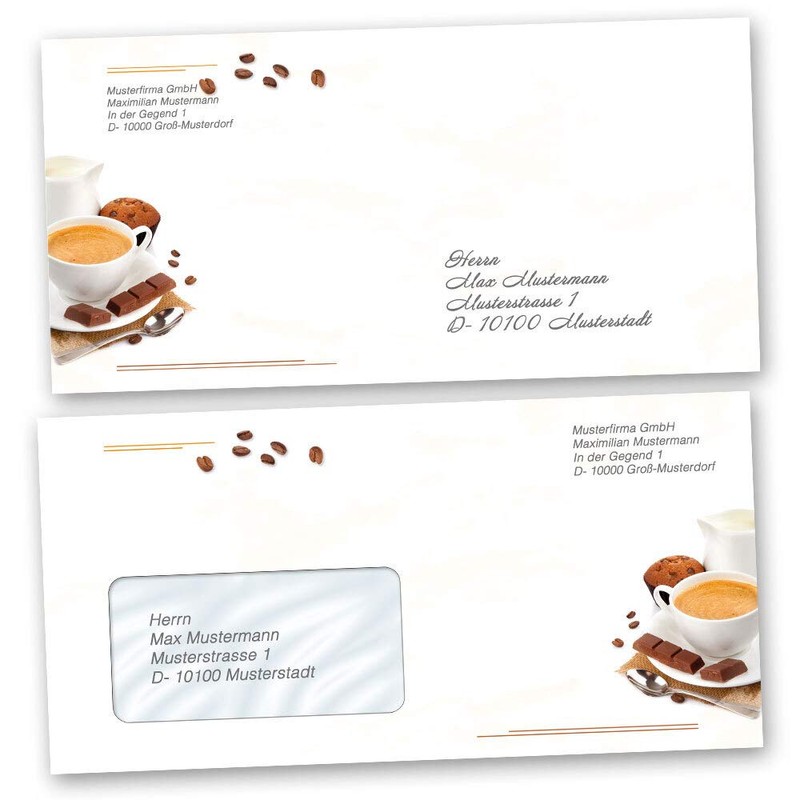 Envelopes Coffee with Milk Food & Drink DIN Long 220