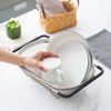 Over The Sink Stainless Steel Oval Colander with Expandable Rubber