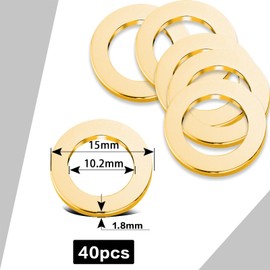 Pack of 40 Fitschenringe Room Door Washers Door Hinge Mounting Rings Without Abrasion Marks 10.20 x 15.8 x 1.8 mm Solid Brass