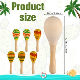 Jexine 60 Pcs DIY Mini Wooden Maracas Unfinished Wood Maracas for Kids Adults, Blank Egg Shakers Maracas Musical Instruments Mini Maracas Party Favors for Mexican Birthday Craft Decor