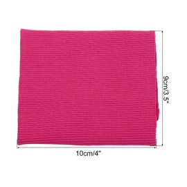 MECCANIXITY Elastic Cuffs Ribbed Trims 4" x 3.5" Cotton Fabric Knit Rib Stretch Tape Cuff Sleeve Waistband for Sewing, Fuchsia 1 Pair