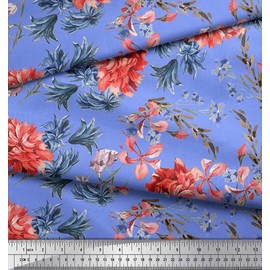 Soimoi Rayon Fabric Flower Print Fabric by Yards 56 Inch Wide