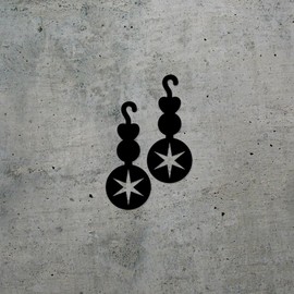 Decal Stickers of Earrings (Black) (Set of 2) Premium Waterproof Vinyl Decal Stickers for Laptop Smartphone Car Dirt Bike Wall Room Mason Jar Bathtub Door Skateboard - BICVER1e38032BLW19Y24