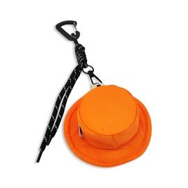 AdiStylinno Mini Coin Purse for Women Men, Small Coin Pouch Cute Hat Shape Change Purse with Zipper for Coin Key Earphone (Orange)